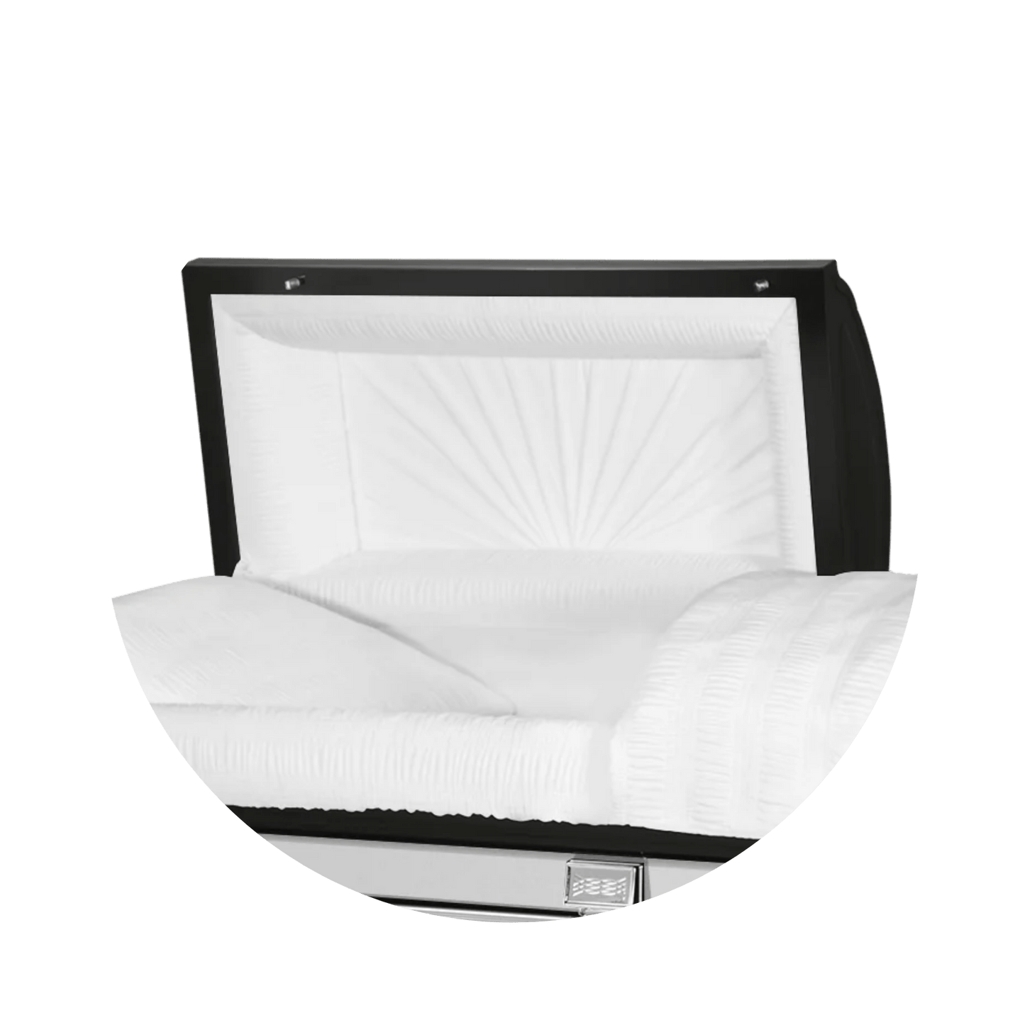 Reflections XL | Black Steel Oversize Casket with White Interior