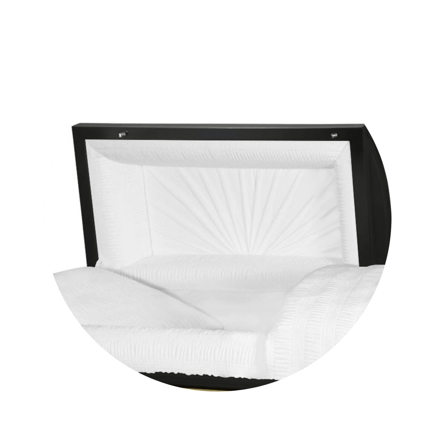 Reflections XL | Black and Gold Steel Oversize Casket with White Interior
