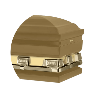 Reflections XL | Gold Steel Oversize Casket with White Interior