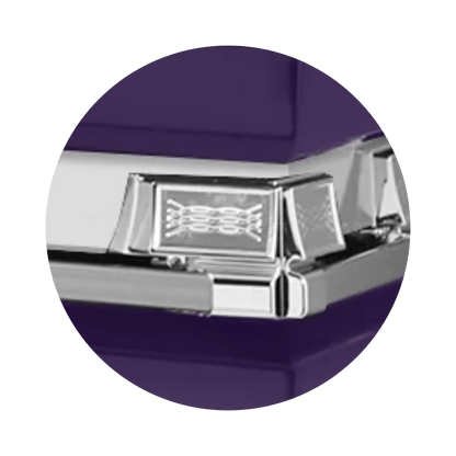 Reflections XL | Purple Steel Oversize Casket with White Interior