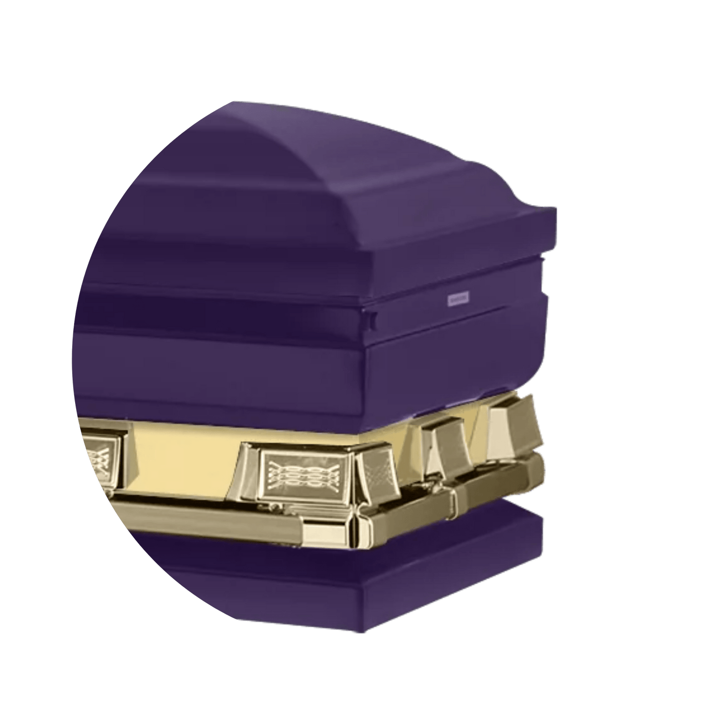 Reflections XL | Purple and Gold Steel Oversize Casket with White Interior