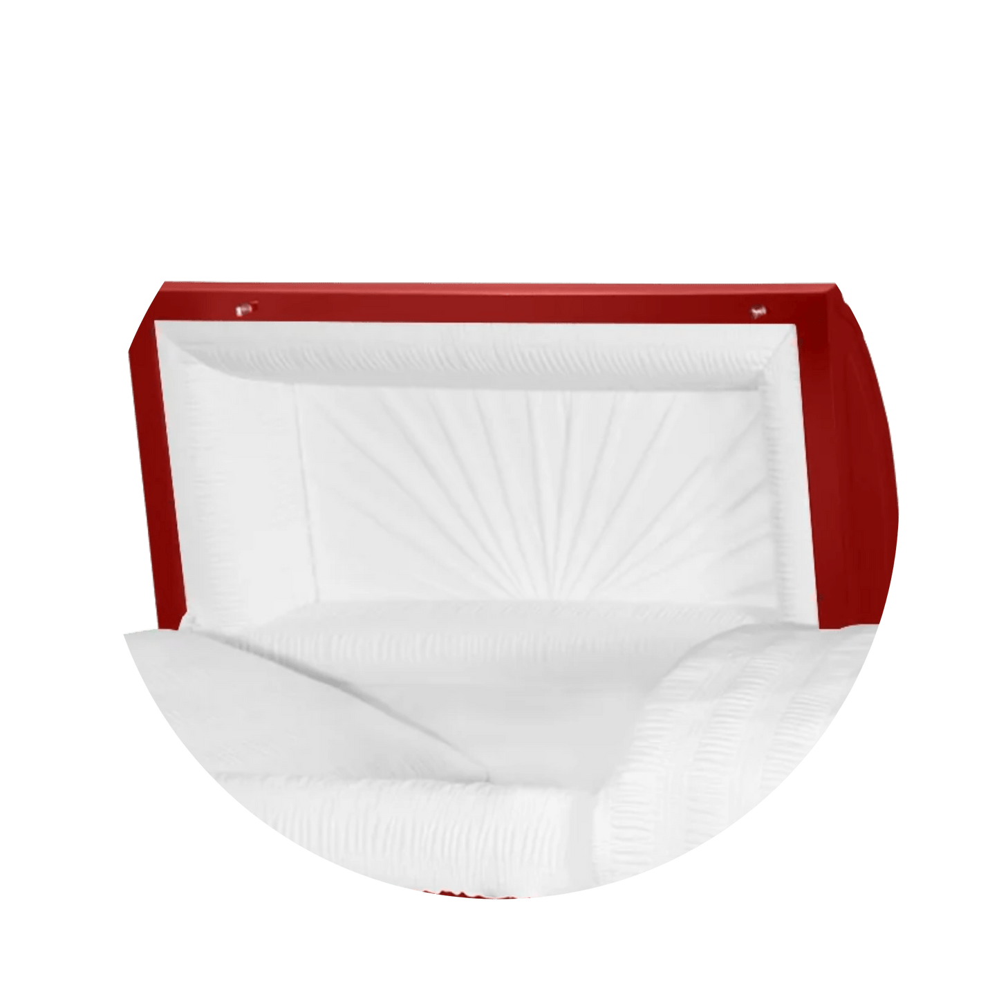 Reflections XL | Red Steel Oversize Casket with White Interior