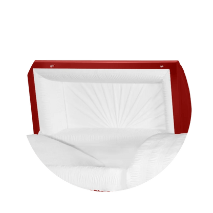 Reflections XL | Red Steel Oversize Casket with White Interior