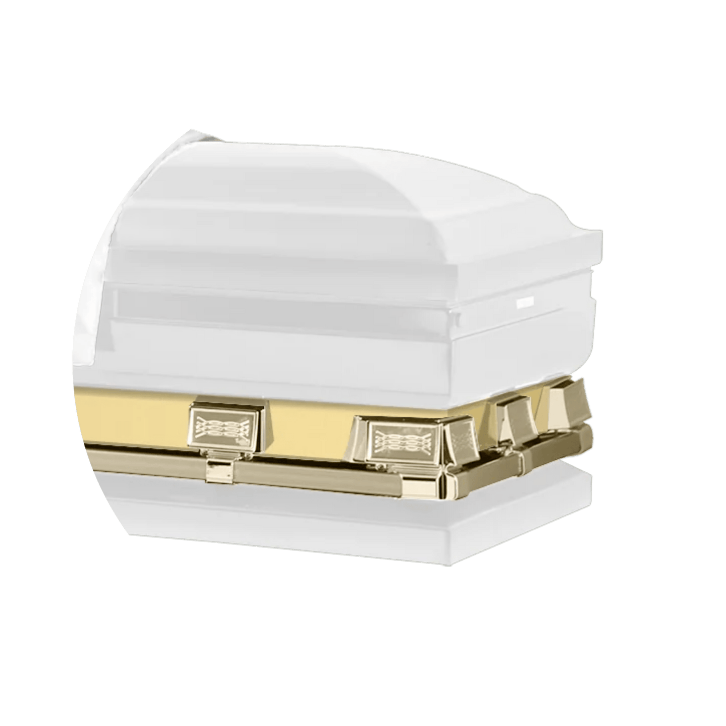 Reflections XL | White and Gold Steel Oversize Casket with White Interior