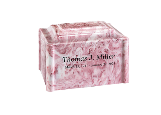 Wild Rose Cultured Marble Cremation Urn