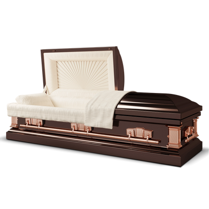 Satin Series | Bronze Steel Casket with Rosetan Interior