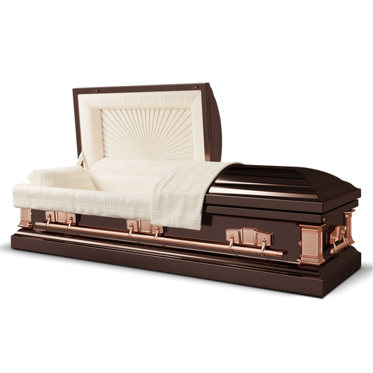 Satin Series | Bronze Steel Casket with Rosetan Interior