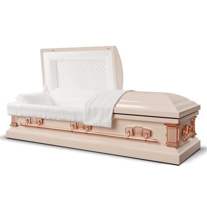 Satin Series | Pink Steel Casket with White Interior