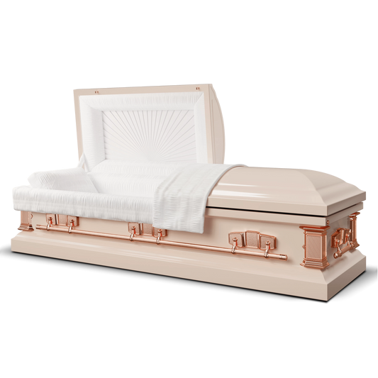 Satin Series | Pink Steel Casket with White Interior