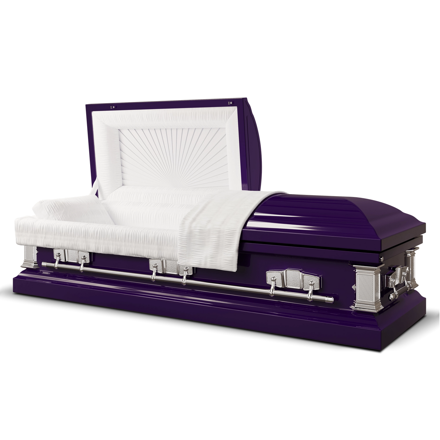Satin Series | Royal Purple Steel Casket with White Interior