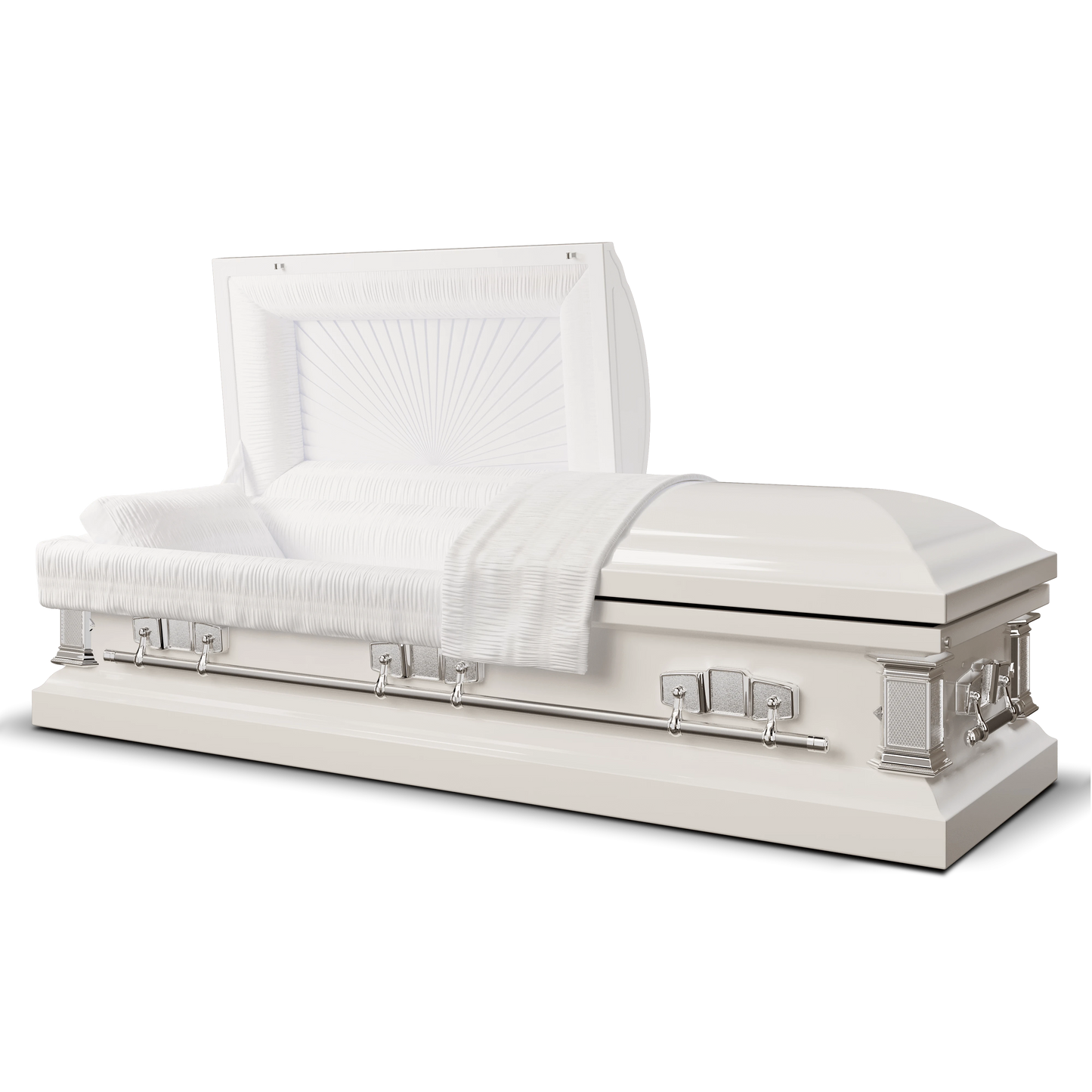 Satin Series | White Steel Casket with White Interior