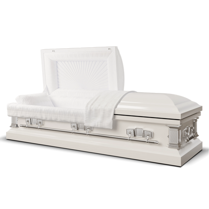 Satin Series | White Steel Casket with White Interior