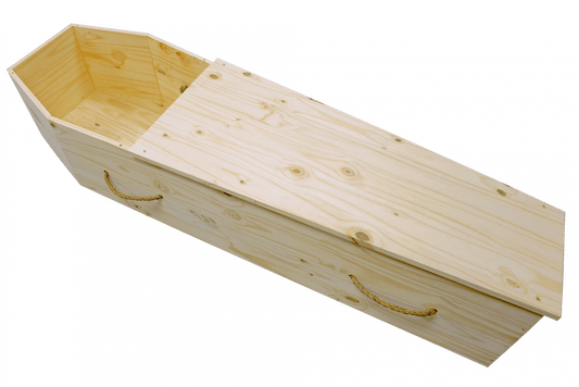 coffin made of pine wood