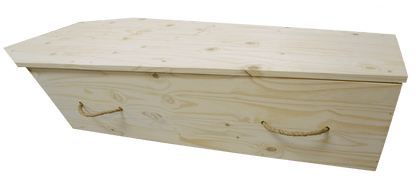 coffin with rope handles