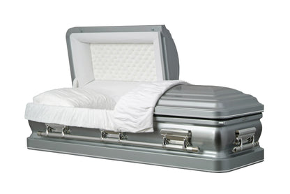 Eminence (Made in USA) | 16-Gauge Silver Steel Casket