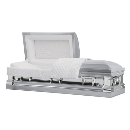 Era Stainless Series | White Stainless Steel Casket with White Interior