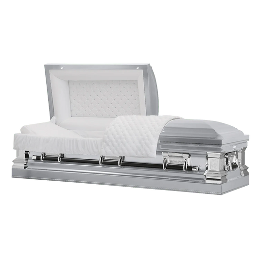 Era Stainless Series | White Stainless Steel Casket with White Interior