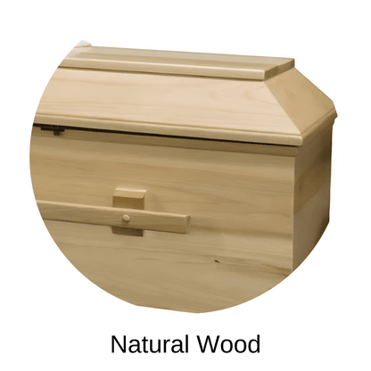 Natural Wood Exterior Of Titan Lancaster (Pine) Traditional Natural Pine Casket 
