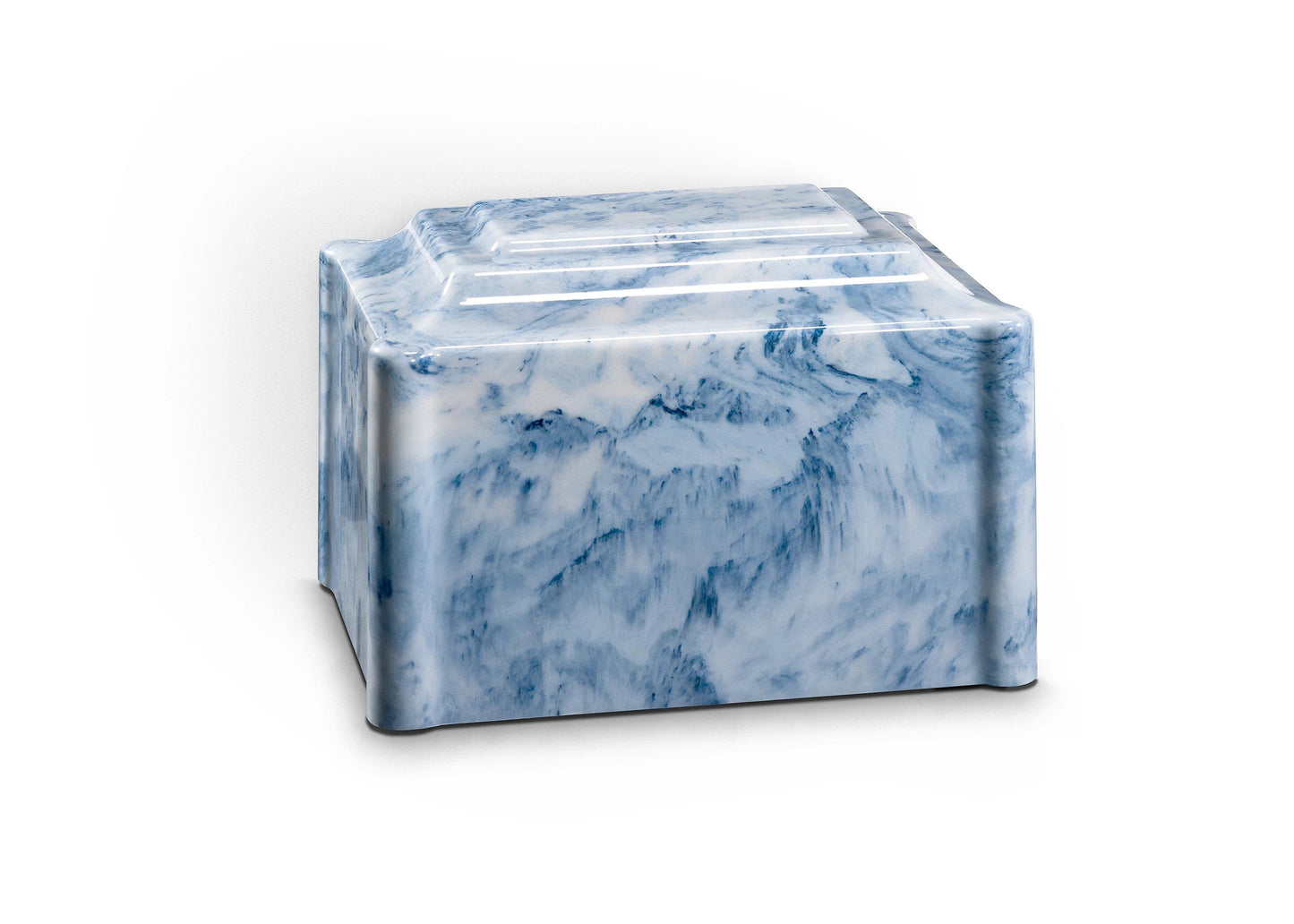 Sky Blue Cultured Marble Cremation Urn