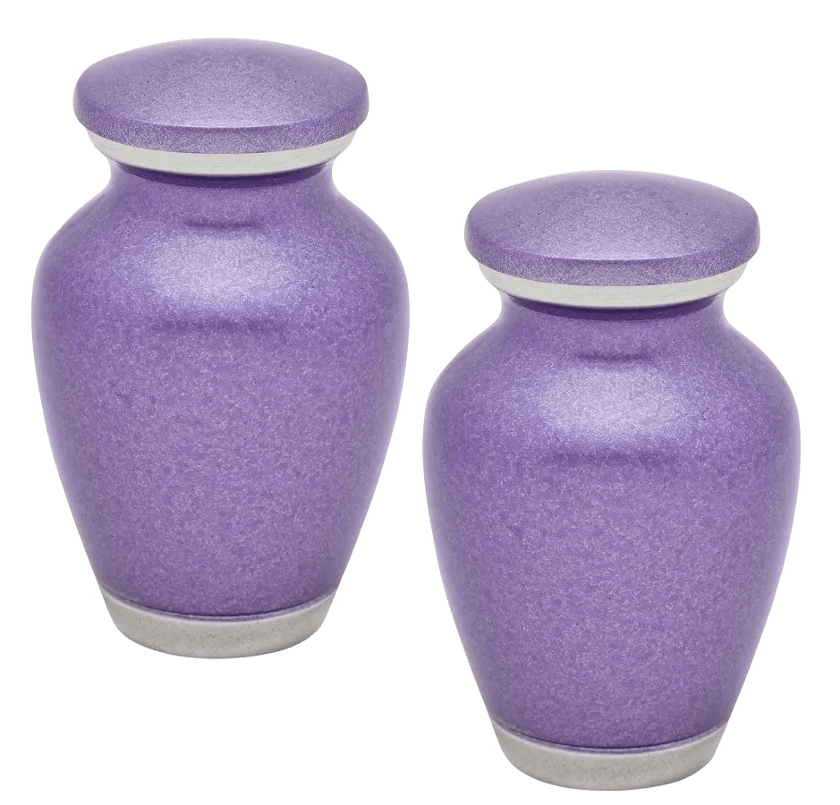 Pair of Keepsake Urns - Violet Blush | Solid Color Keepsake Urns