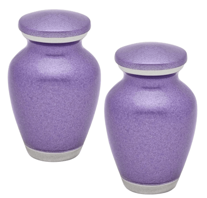 Pair of Keepsake Urns - Violet Blush | Solid Color Keepsake Urns