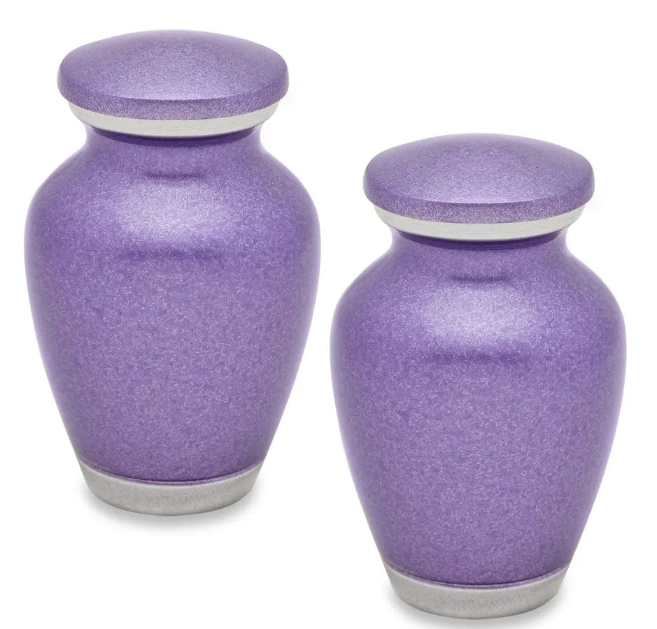 Pair of Pet Keepsake Urns - Violet Blush | Solid Color Keepsake Urns