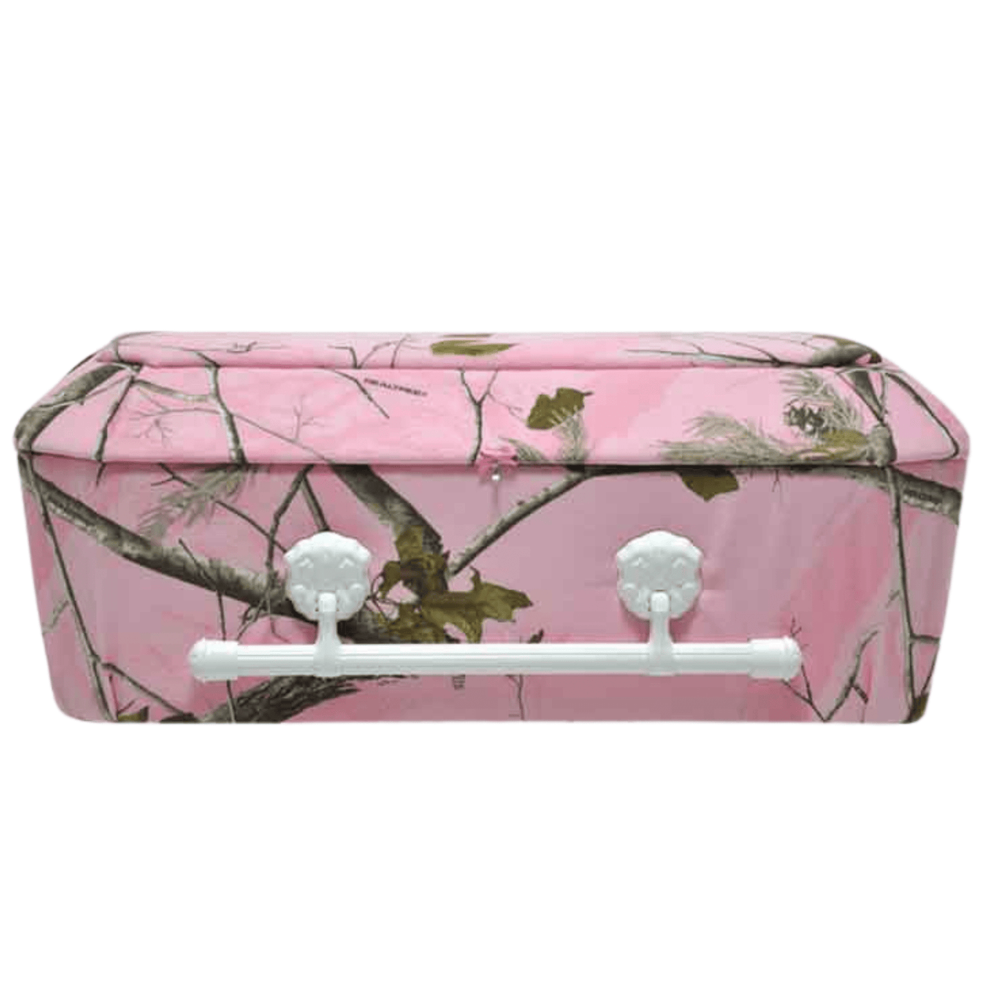 Camouflage Cloth-Covered Wood Casket | Pink Camo