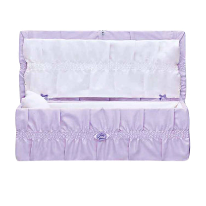 Cherub Cloth-Covered Wood Youth Casket | Lilac Crepe