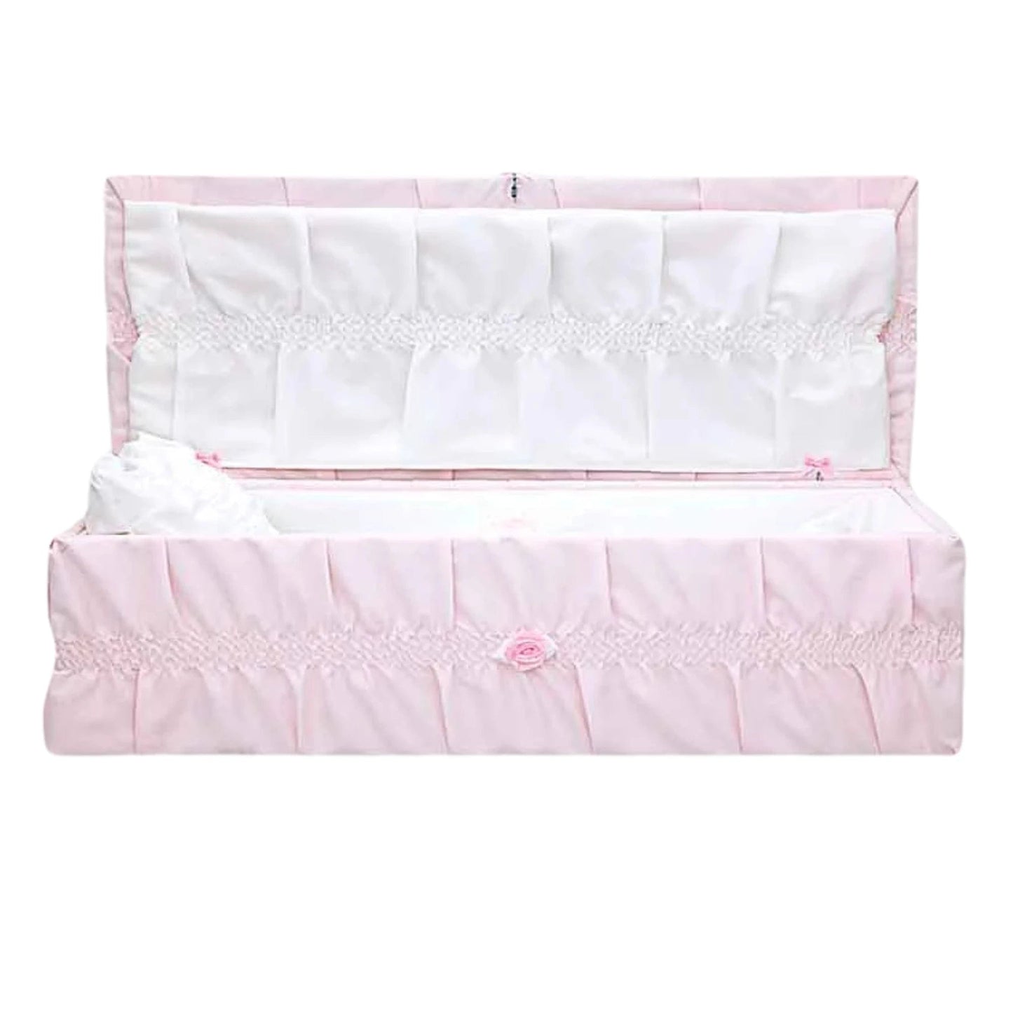 Cherub Cloth-Covered Wood Youth Casket | Pink Crepe