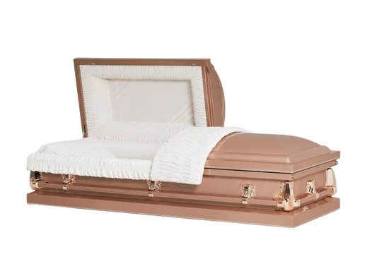 The Cashmere | 20-Gauge Copper Steel Casket – Half Couch