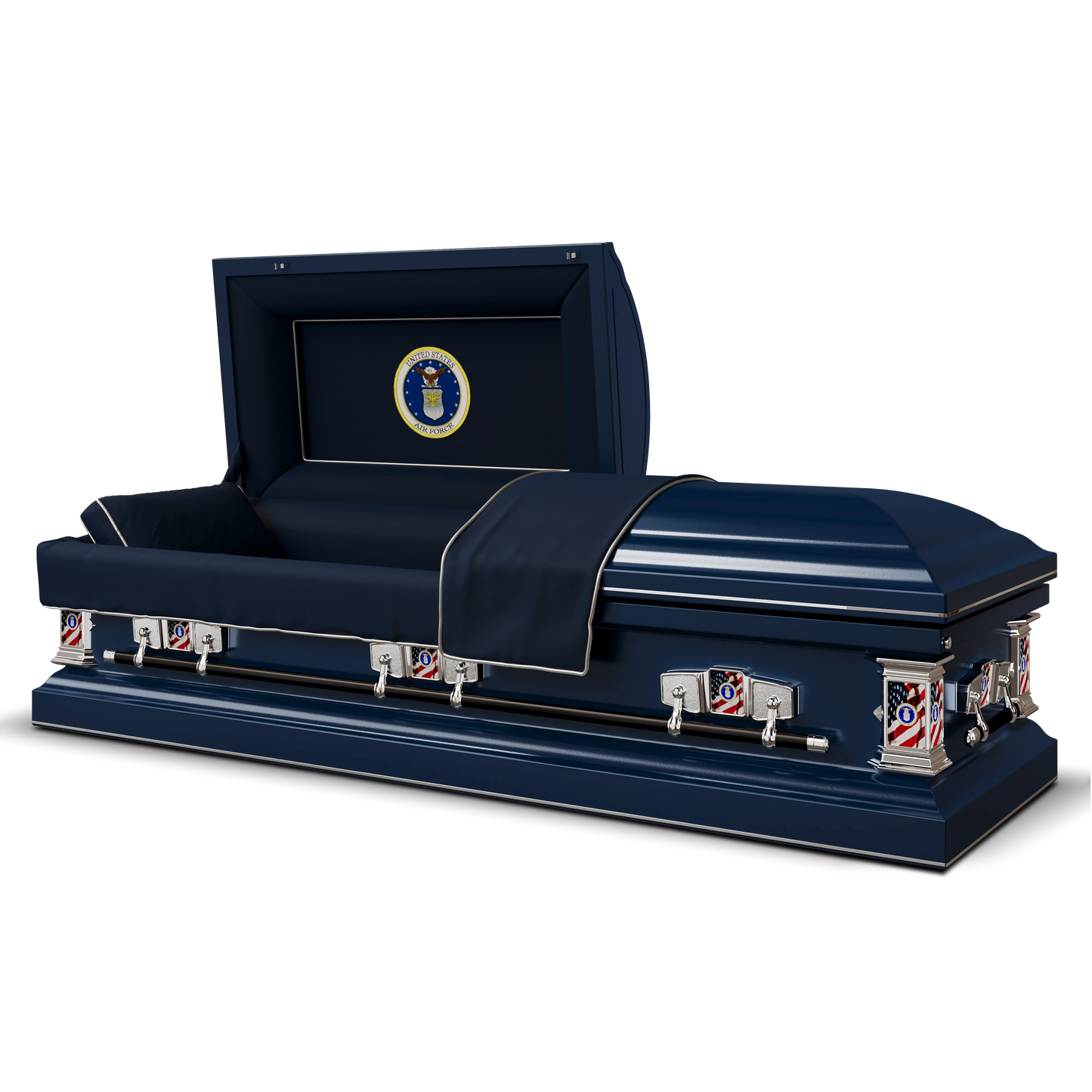 Veteran Select | Air Force Dark Blue Steel Military Casket with Dark Blue Interior
