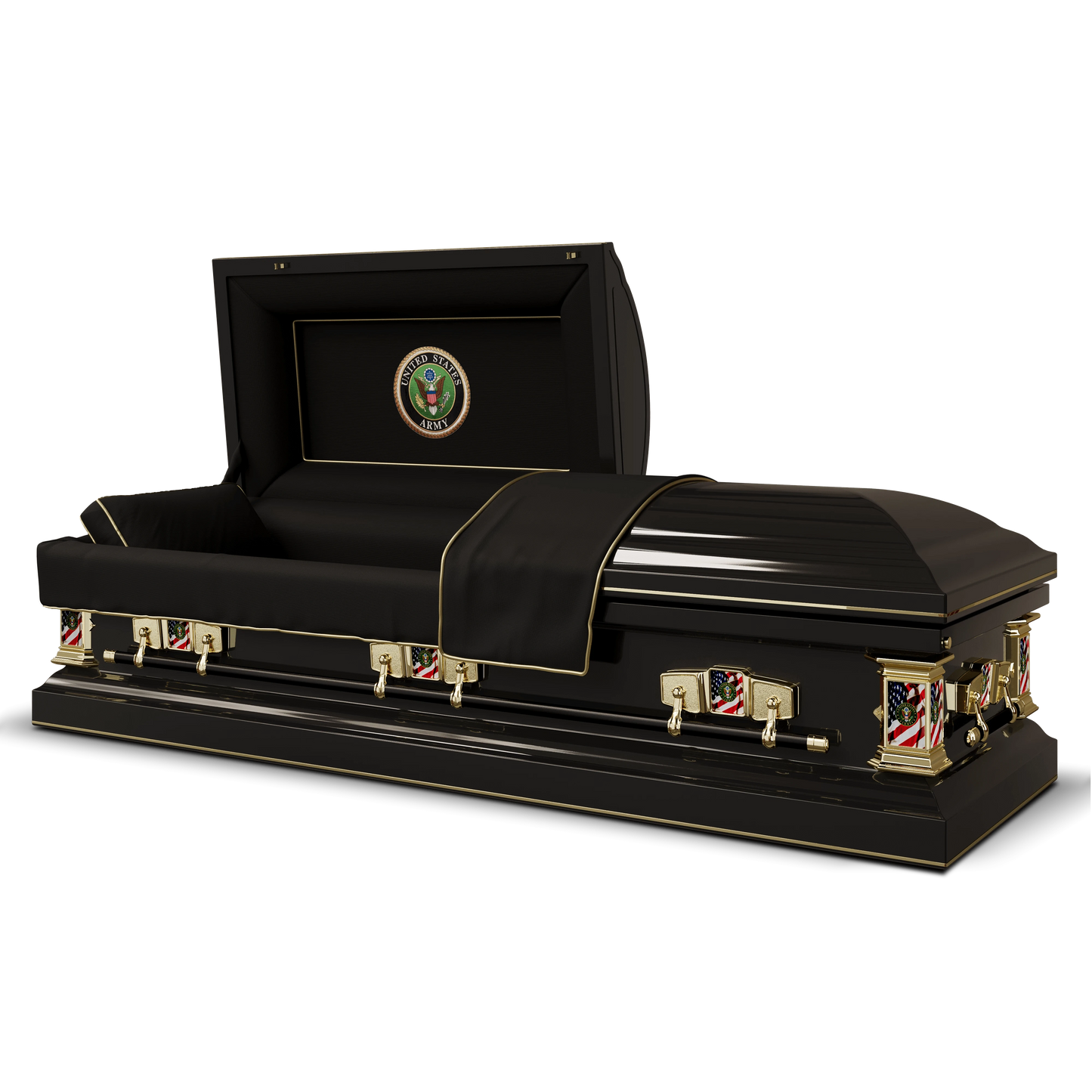 Veteran Select  | Army Black Steel Casket with Black Interior