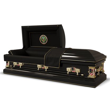 Veteran Select  | Army Black Steel Casket with Black Interior
