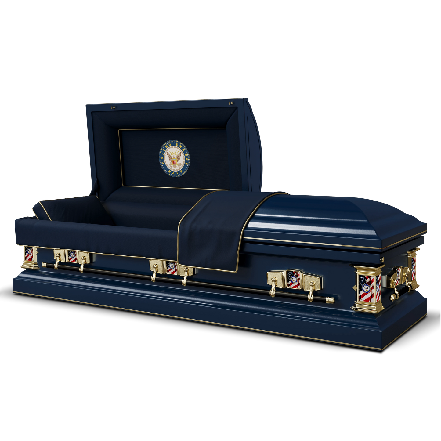 Veteran Select | Navy Dark Blue Steel Casket with Dark Blue Interior