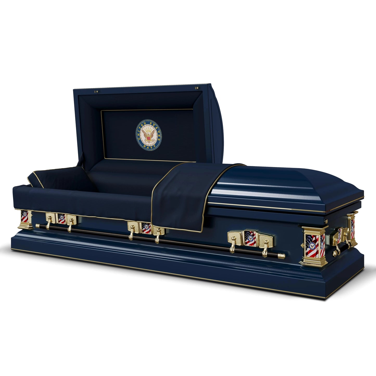 Veteran Select | Navy Dark Blue Steel Casket with Dark Blue Interior