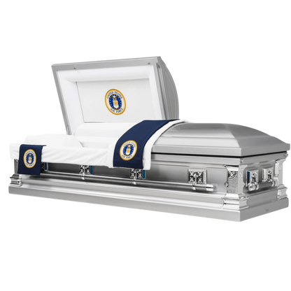 Veteran Valor | Air Force Silver Steel Casket with White Interior