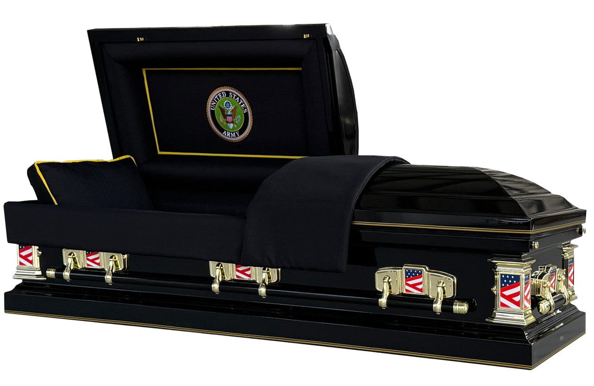 Veteran Guardian | Army Ebony Steel Casket with Ebony Interior