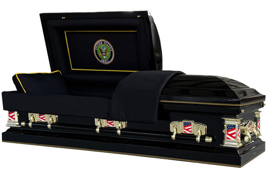 Veteran Guardian | Army Ebony Steel Casket with Ebony Interior