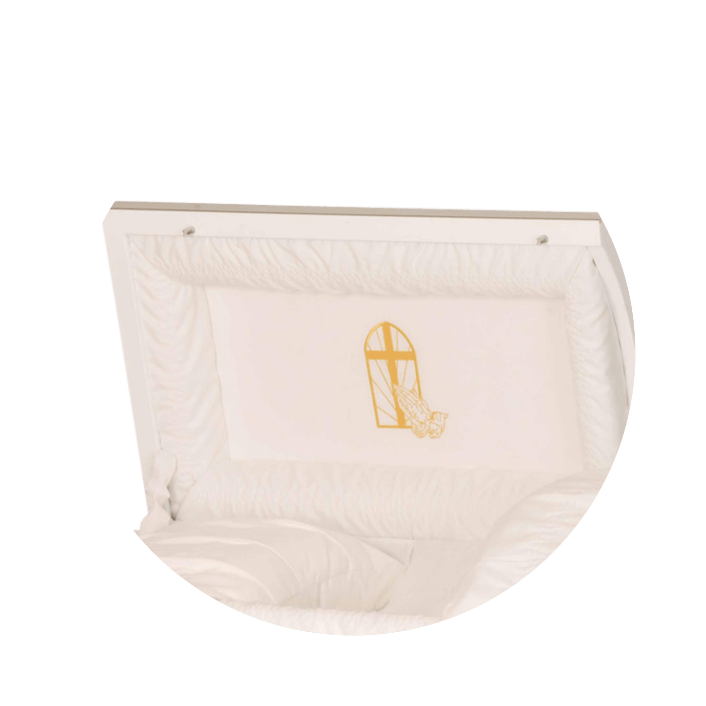 White Cross | White Steel Religious Casket