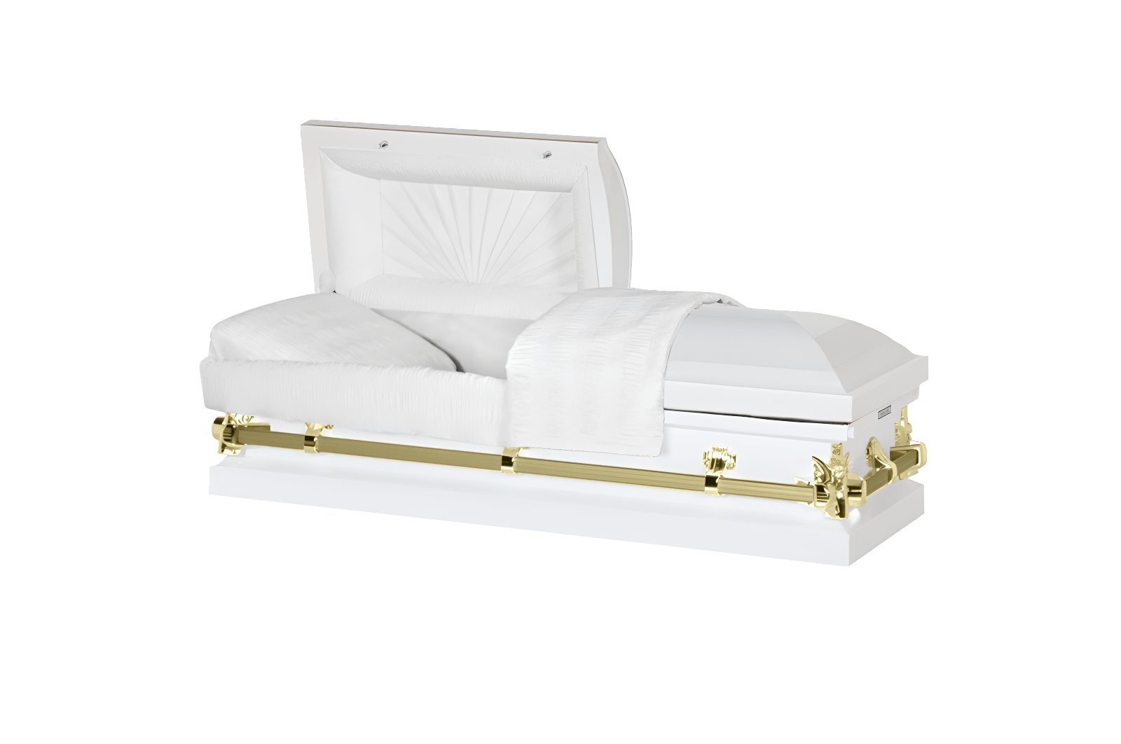 White and Gold Pet Casket For Your Pet - Caskets for Dogs and Cats ...