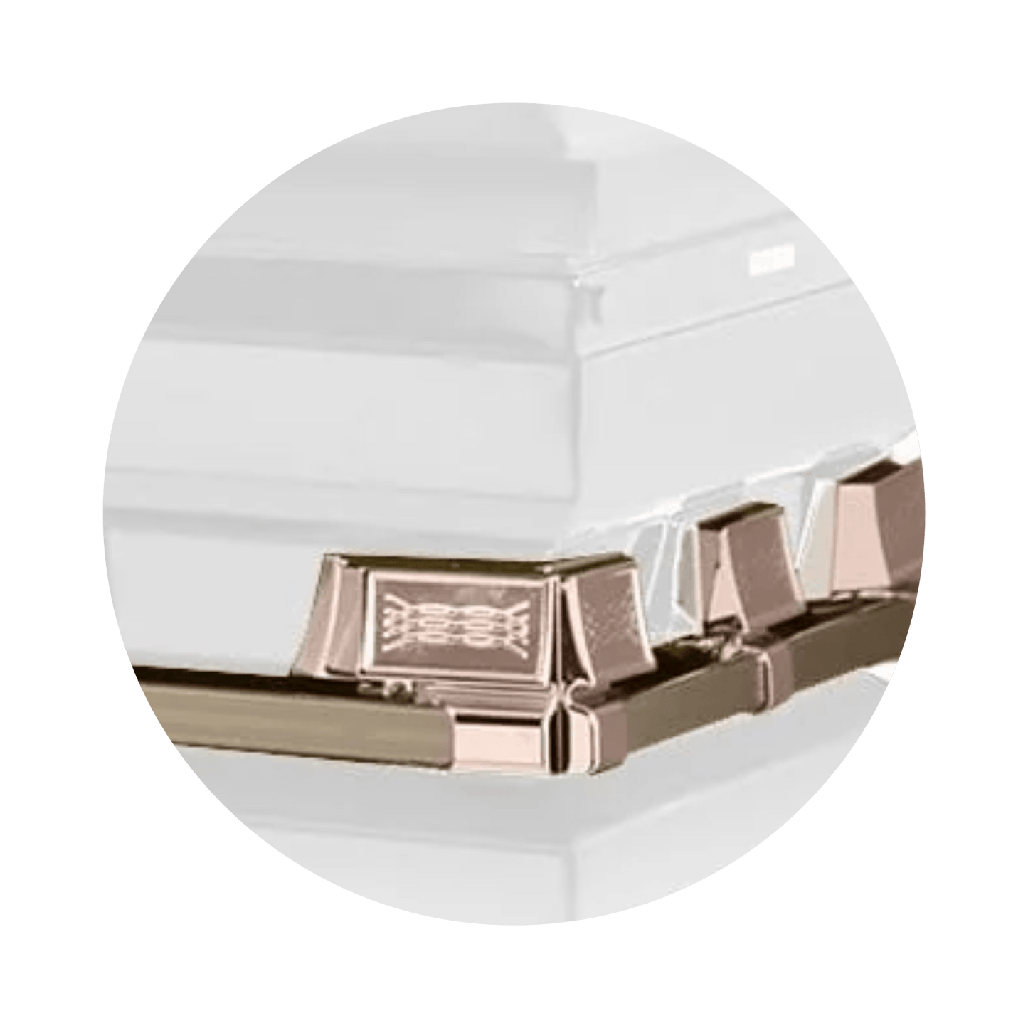Atlas XL | White and Rose Gold Steel Oversize Casket with Pink Interior