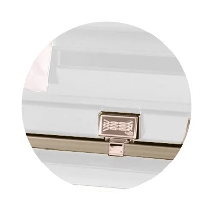 Atlas XL | White and Rose Gold Steel Oversize Casket with Pink Interior
