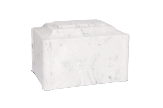 White Cultured Marble Cremation Urn