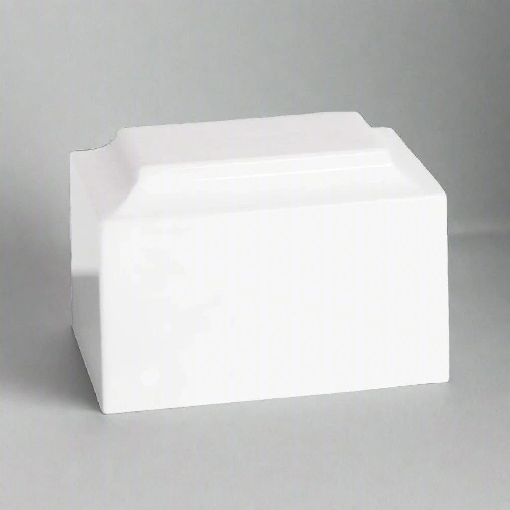 White Pet Marble Cremation Urn