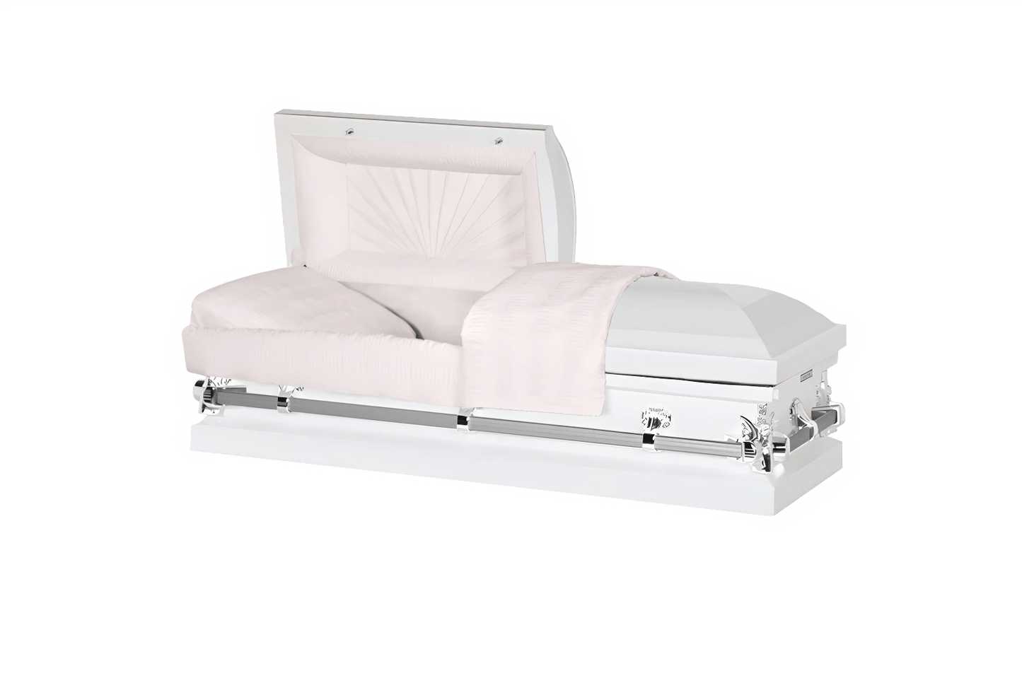 Youth & Child | White & Silver & Pink Youth Casket