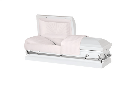 Youth & Child | White & Silver & Pink Youth Casket