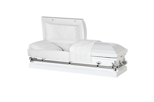 Youth & Child | White & Silver Youth Casket