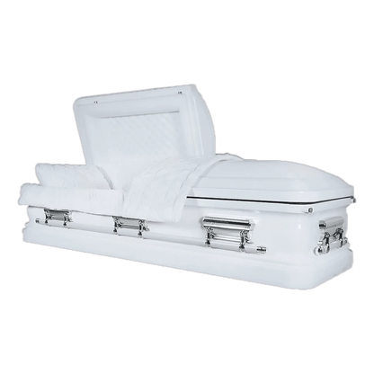Adams Series | All White Steel Casket
