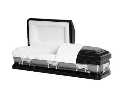 Adams Series | Black & White Steel Casket