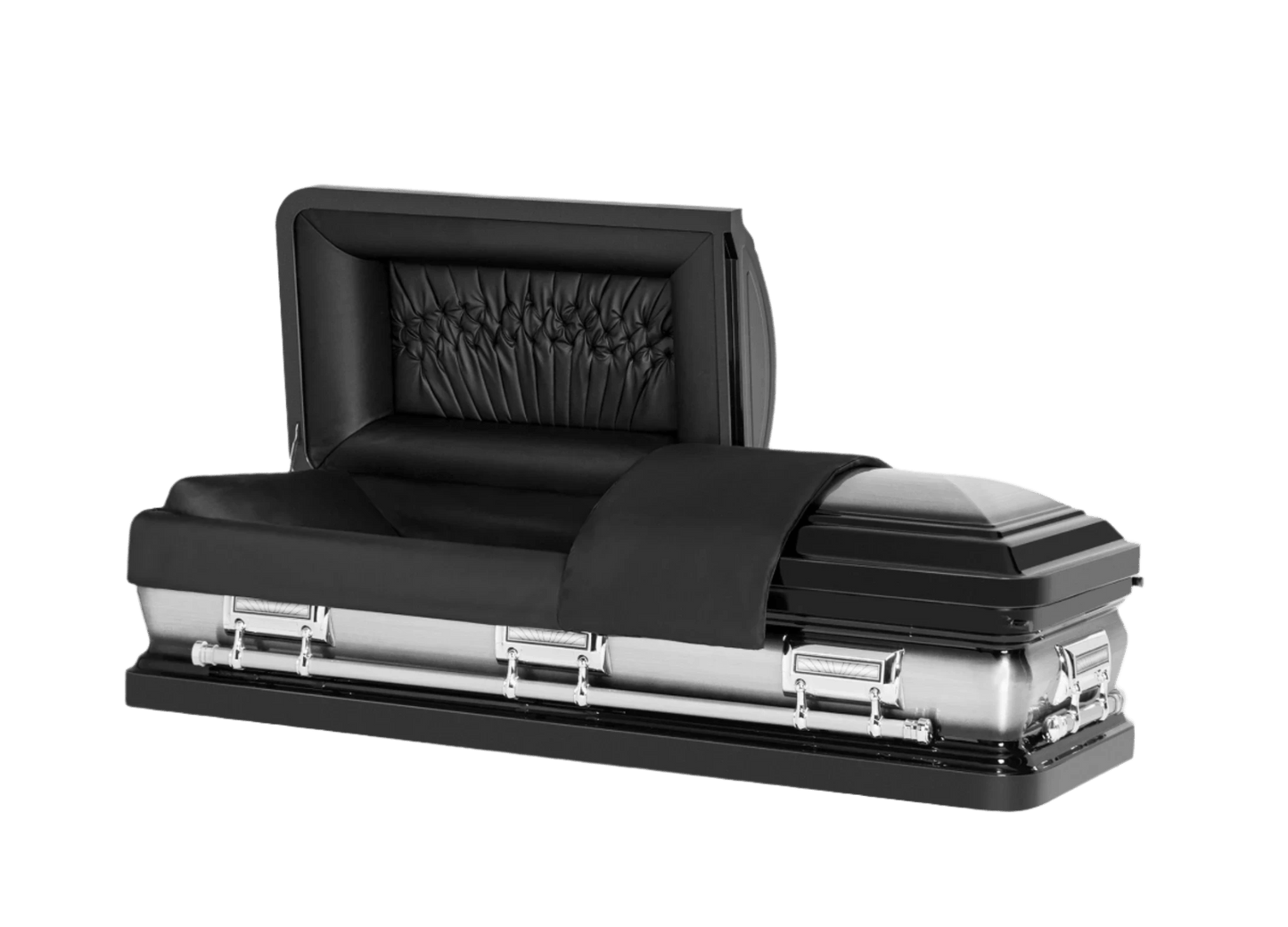 Adams Series | Black Leather Steel Casket